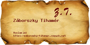 Záborszky Tihamér névjegykártya
